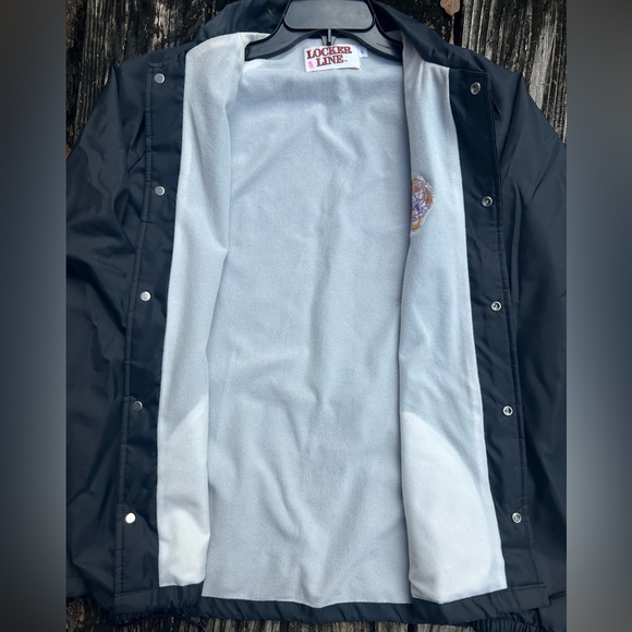 Vintage Locker Line LSU Tigers Embroidered Snap Down Black L Windbreaker Jacket - Picture 5 of 8